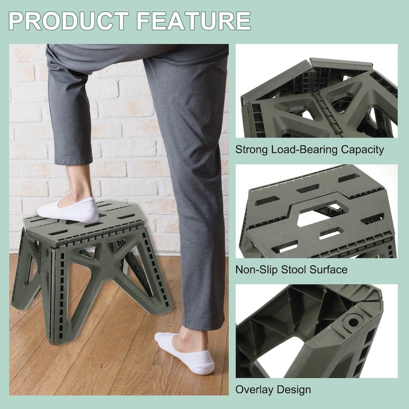 9" Folding Step Stool for Adults 275 lbs Capacity - 11.4 x 7.9 x 9.3inch