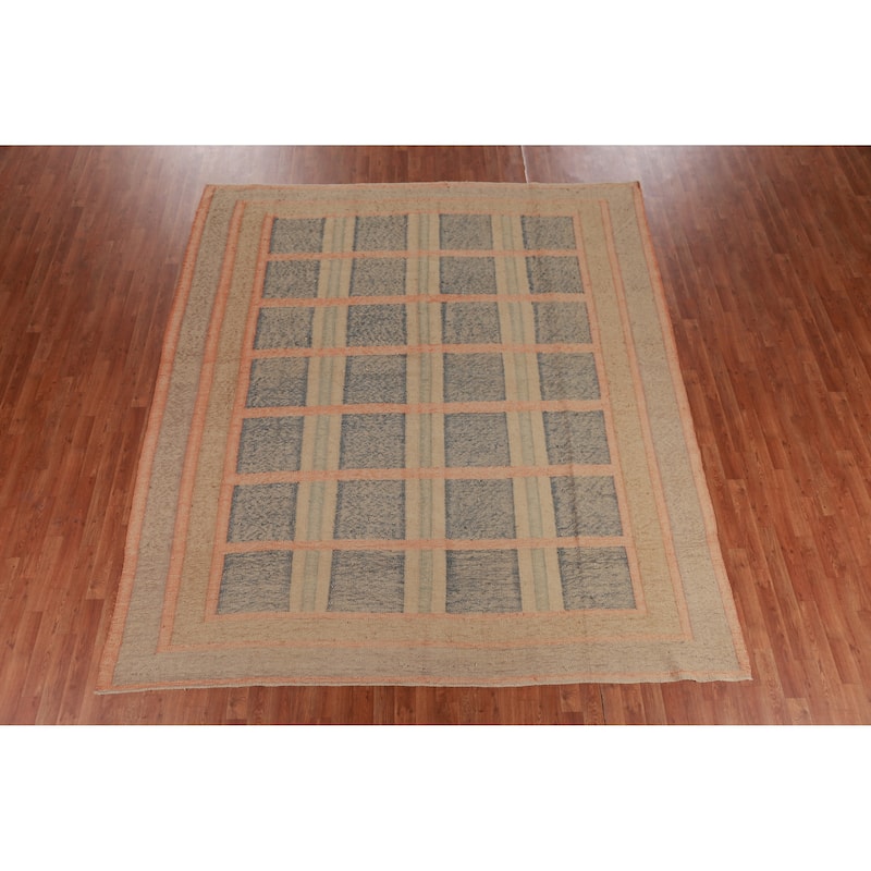 Hand Woven Oriental 100% Jute Carpet Southwestern Modern Beige & Ivories Kilim Area Rug - 10' 0'' X 8' 11''
