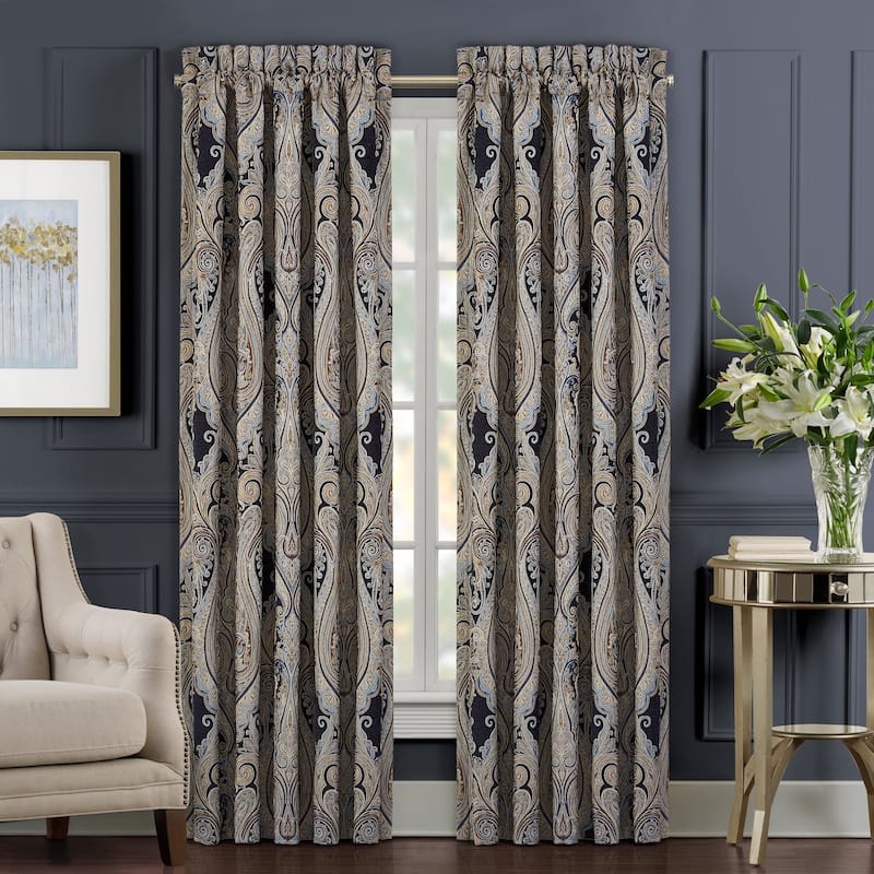 J. Queen New York Luciana Indigo Window Panel Pair