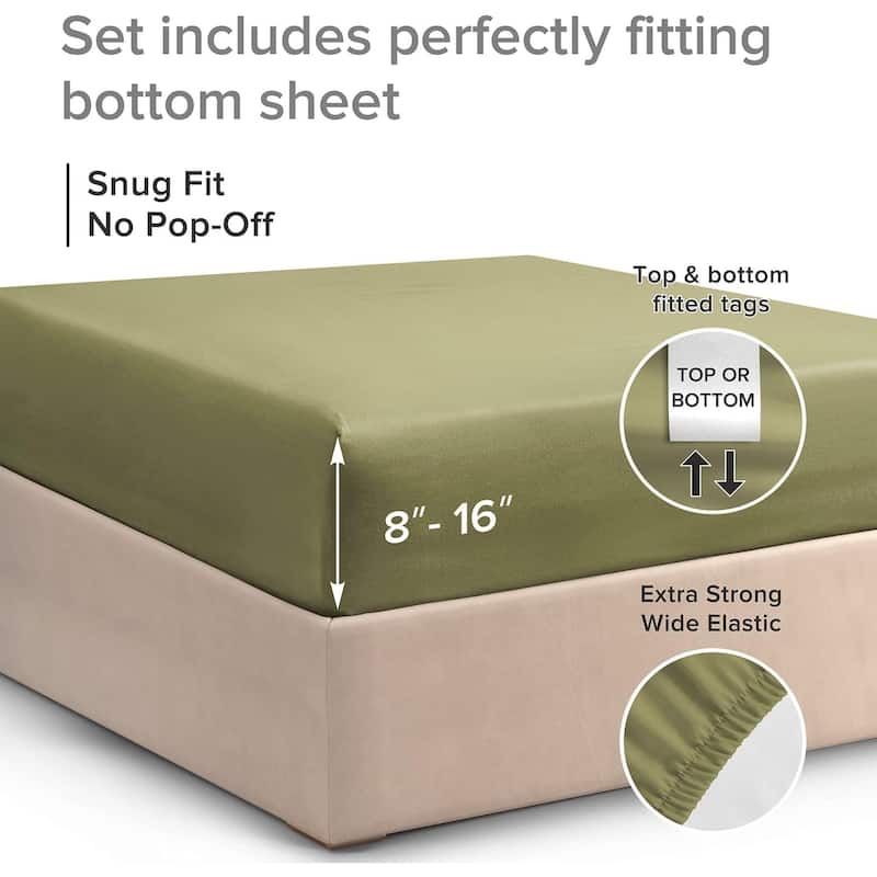 CGK Linens Microfiber 8" - 16" Deep Pocket Soft Fitted Sheet