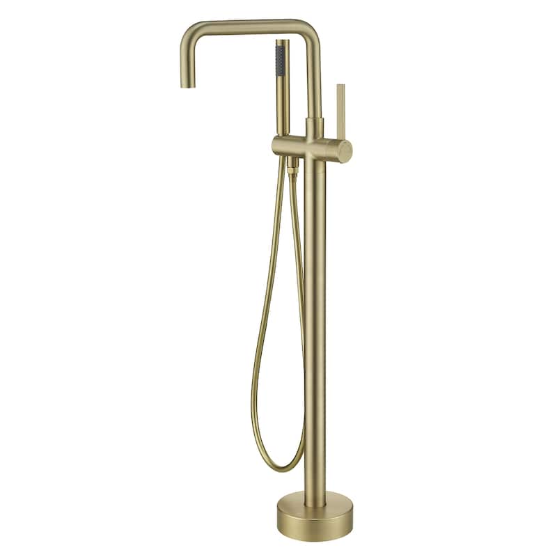 Freestanding Tub Faucets, Shower Mixer Taps, Floor Mounted Tub Filler With Handheld Shower