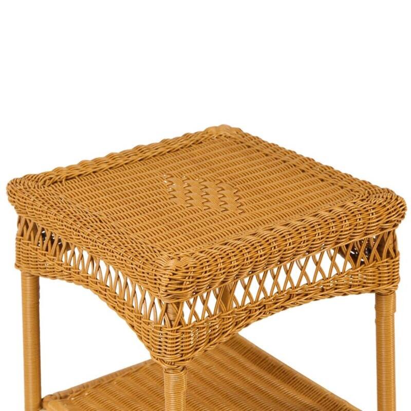 Portside Southwest Amber Square Outdoor Wicker Side Table