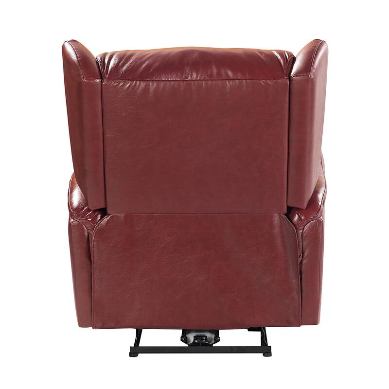 Eliseo Genuine Leather Power Recliner with USB Port and Wingback Design
