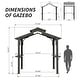 preview thumbnail 3 of 13, Domi Outdoor Living 8' x 5' Hardtop Aluminum Grill Gazebo with Side Shelves and Ceiling Hook