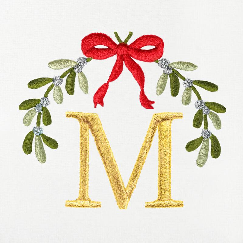Authentic Hotel and Spa Christmas MISTLETOE MONOGRAM Embroidered Luxury 100% Turkish Cotton Hand Towels Set of 2