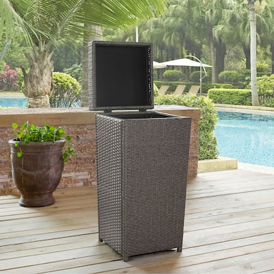 Crosley Palm Harbor Outdoor Wicker Trash Bin
