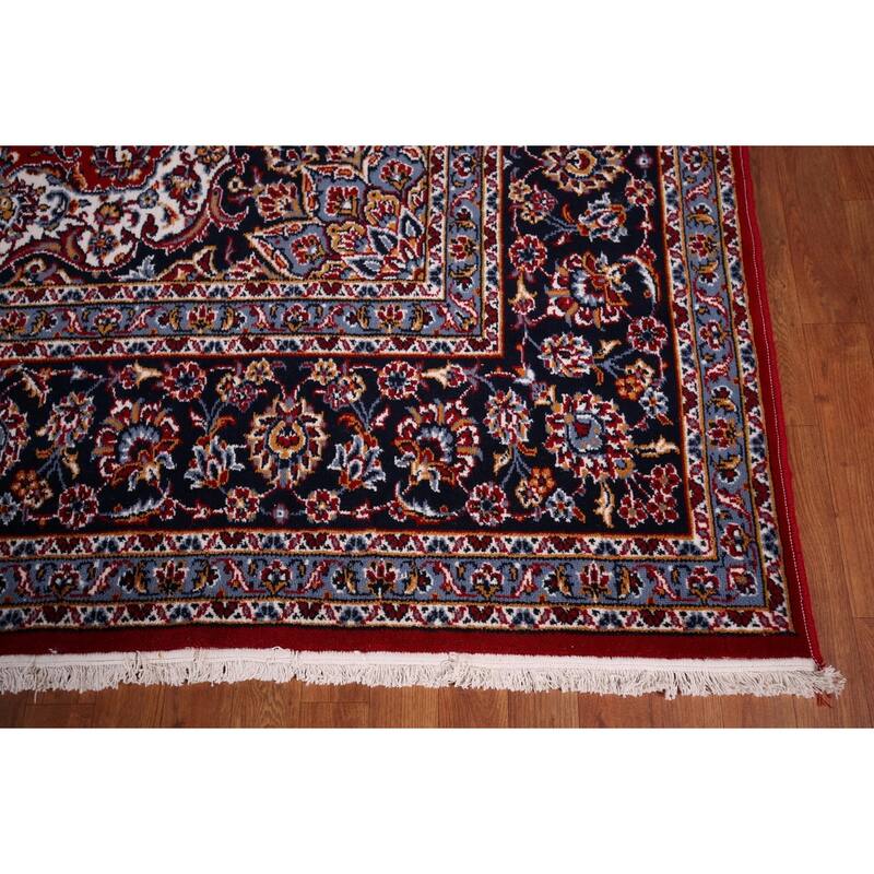 Traditional Floral Red Kashan Turkish Rug Machine-Made Oriental Carpet - 9'7" x 13'2"