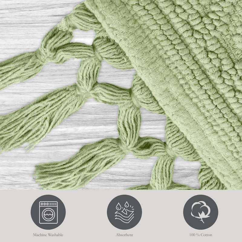 Jean Pierre Ricardo Cotton Fringe 2-Piece Bath Rug Set
