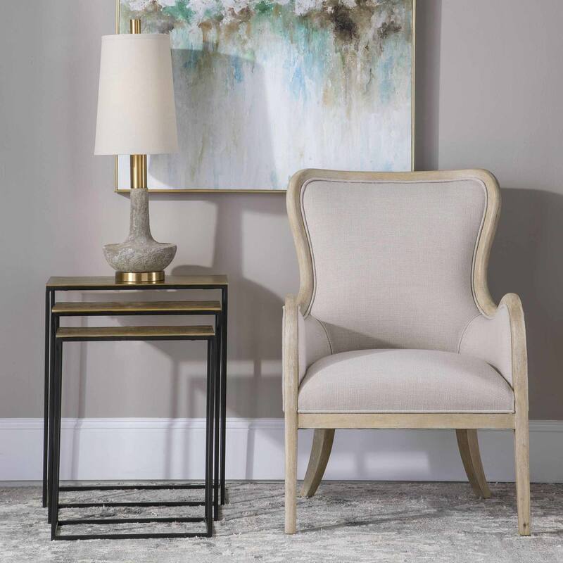 Uttermost Coreene 3 Piece Aluminum Top Iron Nesting Table Set