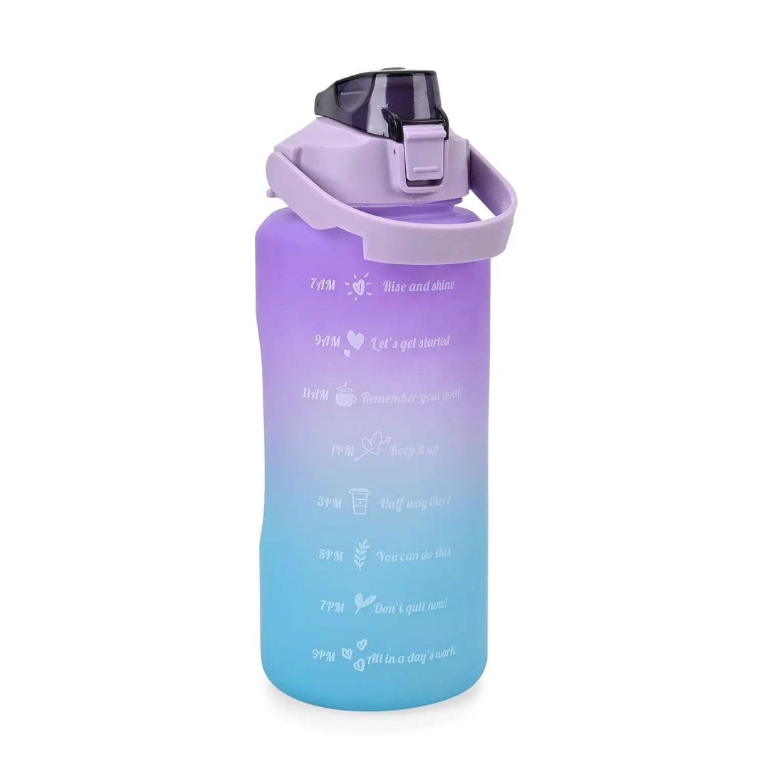 Plastic Sport Water Bottle with Portable Handle 2 Color Rubber Coating