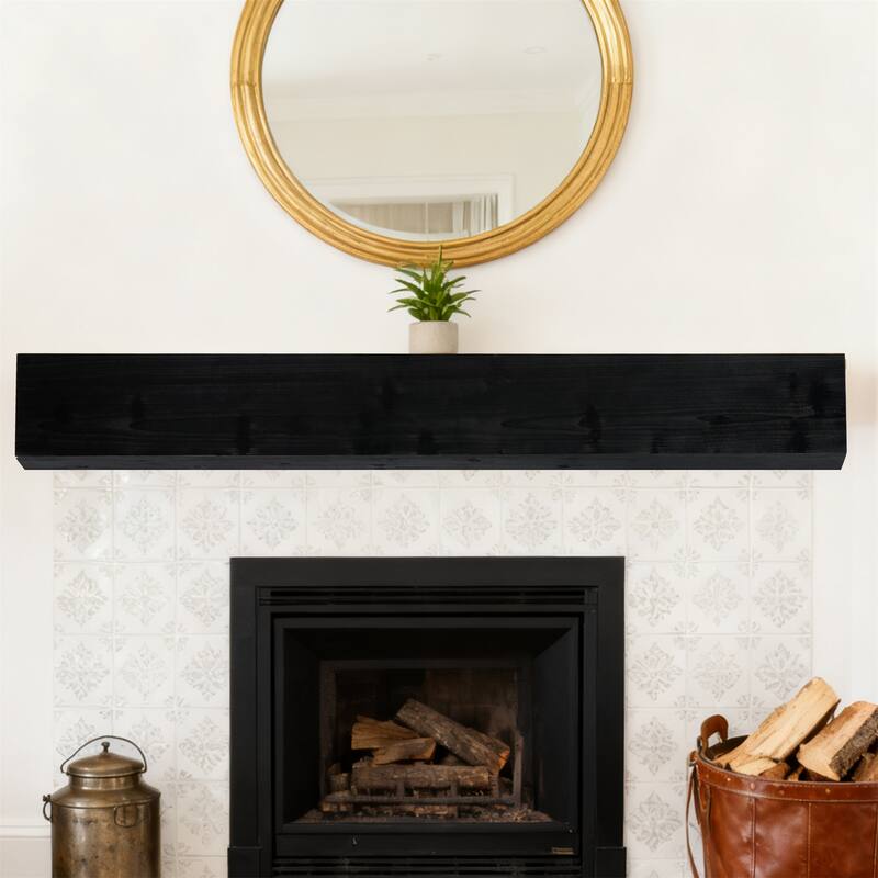 72" Fireplace Mantel Fir Wood Wall-Mounted & Floating Shelf