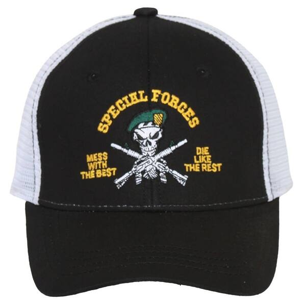 Shop Military Special Forces Mess With The Best Die Like The Rest Trucker Hat Overstock 20668687
