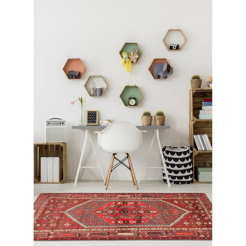 ECARPETGALLERY Hand-knotted Andelz Dark Grey Wool Rug - 4'7 x 6'7