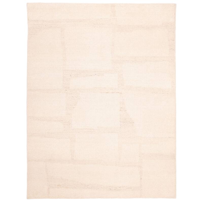 ECARPETGALLERY Hand Woven Looma Cream Wool Rug - 8'10 x 11'8