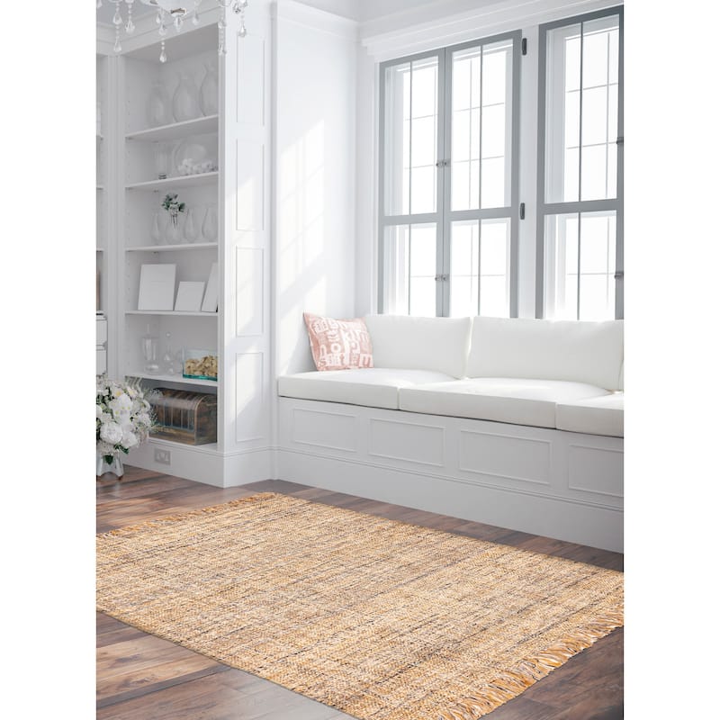 ECARPETGALLERY Flat-Weave Palas Denizli Beige, Tan Wool Rug - 5'7 x 7'7