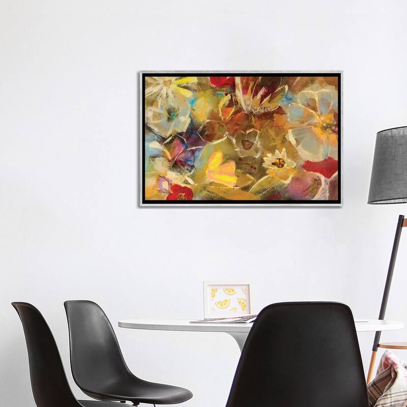 iCanvas "Chalkboard Flowers I" by Julian Spencer Framed