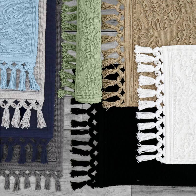 Jean Pierre Ricardo Cotton Fringe 2-Piece Bath Rug Set