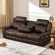 preview thumbnail 19 of 82, Spruce & Spring Genuine Leather Power Reclining Sofa with Optional Console & Flip-Down Table