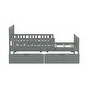 preview thumbnail 42 of 50, Wood Platform Bed with 2 Storage Drawers & Both Sides Guardrails, Storage Bed Frame for Bedroom, Guest Room