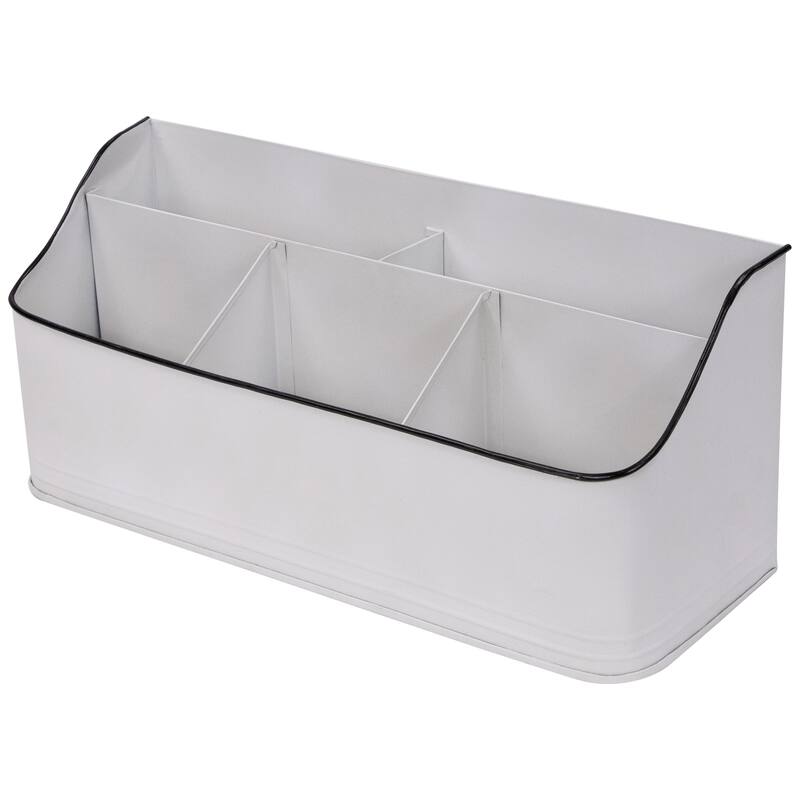 14.25" White Rectangular Kitchen Utensil Storage Holder