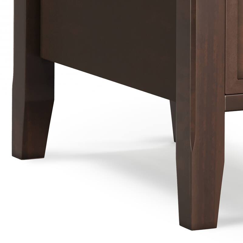 WYNDENHALL Normandy 14 inch Wide Solid Wood Transitional Narrow Side Table with Drawer - 24" D x 14" W x 20" H