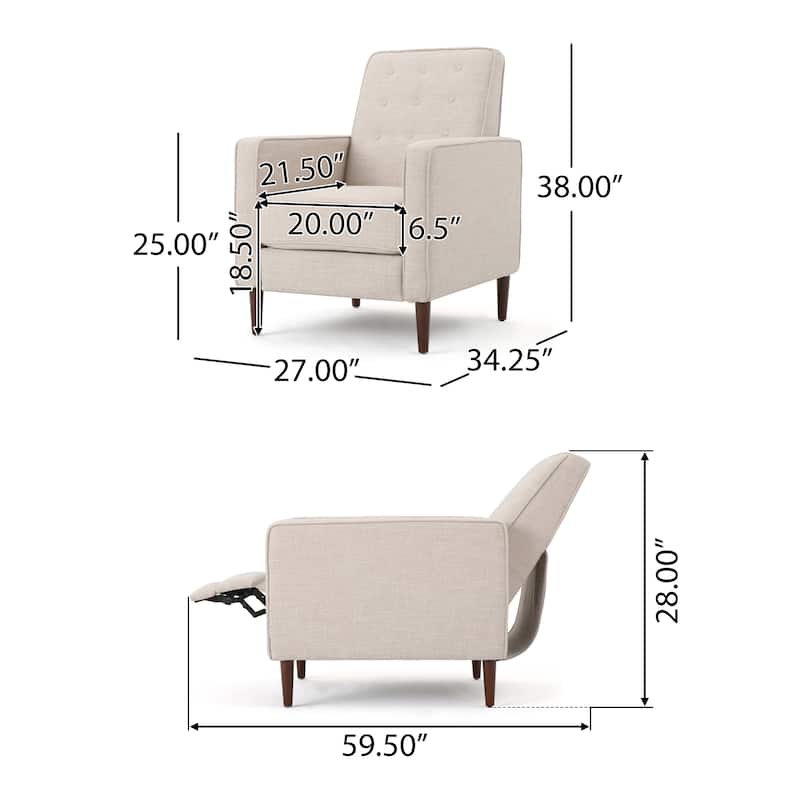 Mervynn Mid-century Tufted Recliners (Set of 2) by Christopher Knight Home