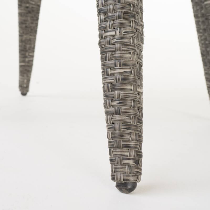 Puerta Outdoor Wicker Swivel Barstool with Cushions (Set of 4) by Christopher Knight Home