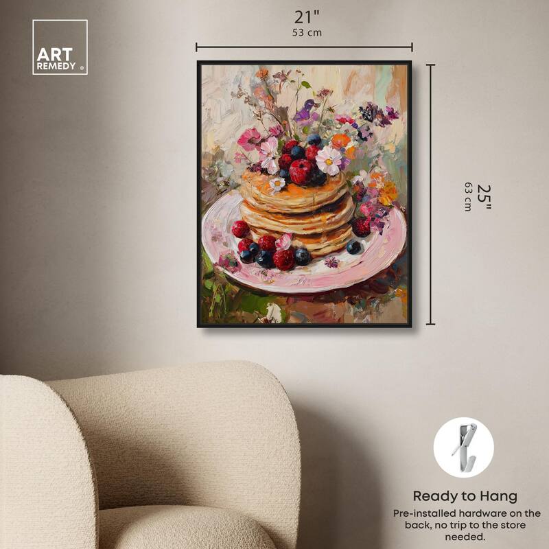Raspberry Pancakes II Canvas by Art Remedy
