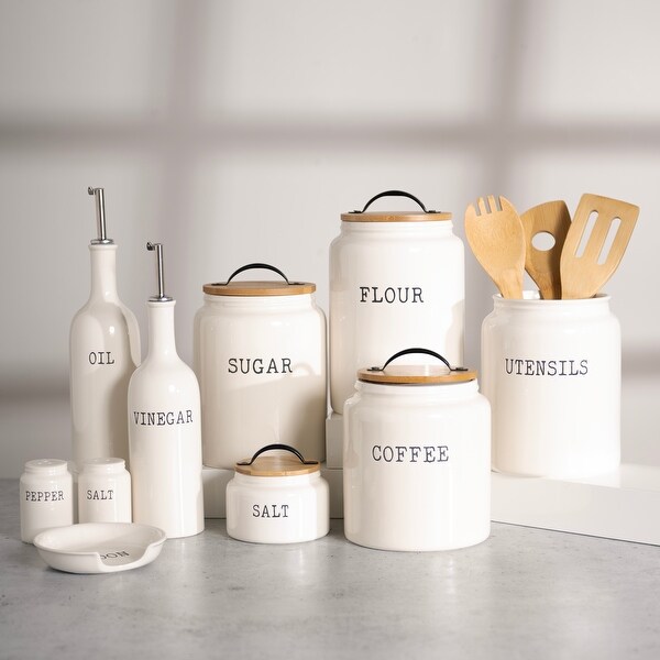 福袋 Farmhouse Embossed Bath Bed - 3 of Set Canisters, Kitchen 保存容器・ケース
