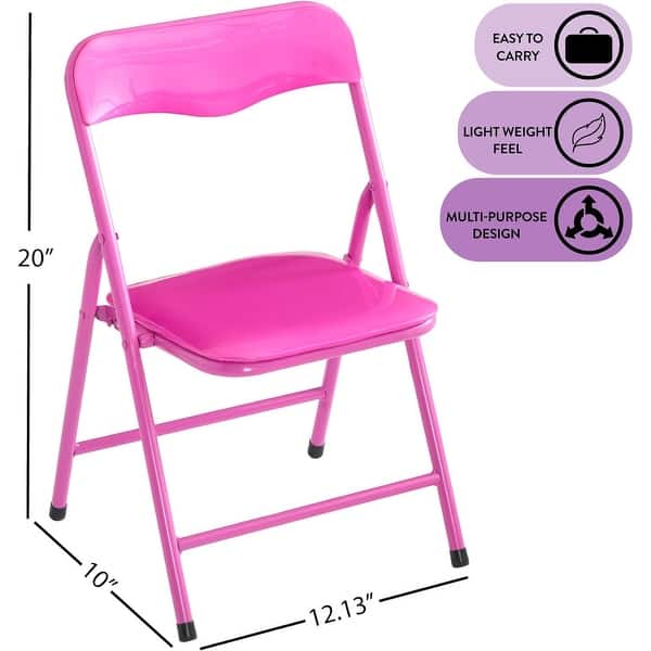 dimension image slide 2 of 4, Heritage Kids Padded Folding Chair Set of 2