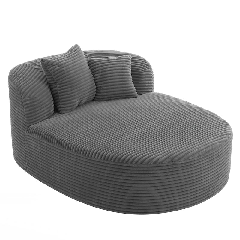Modern Chaise Lounge Sofa Boneless Couch 51.6" Sofa Bed Compression Sofa Couch with Two Supportive Pillows for Living Room