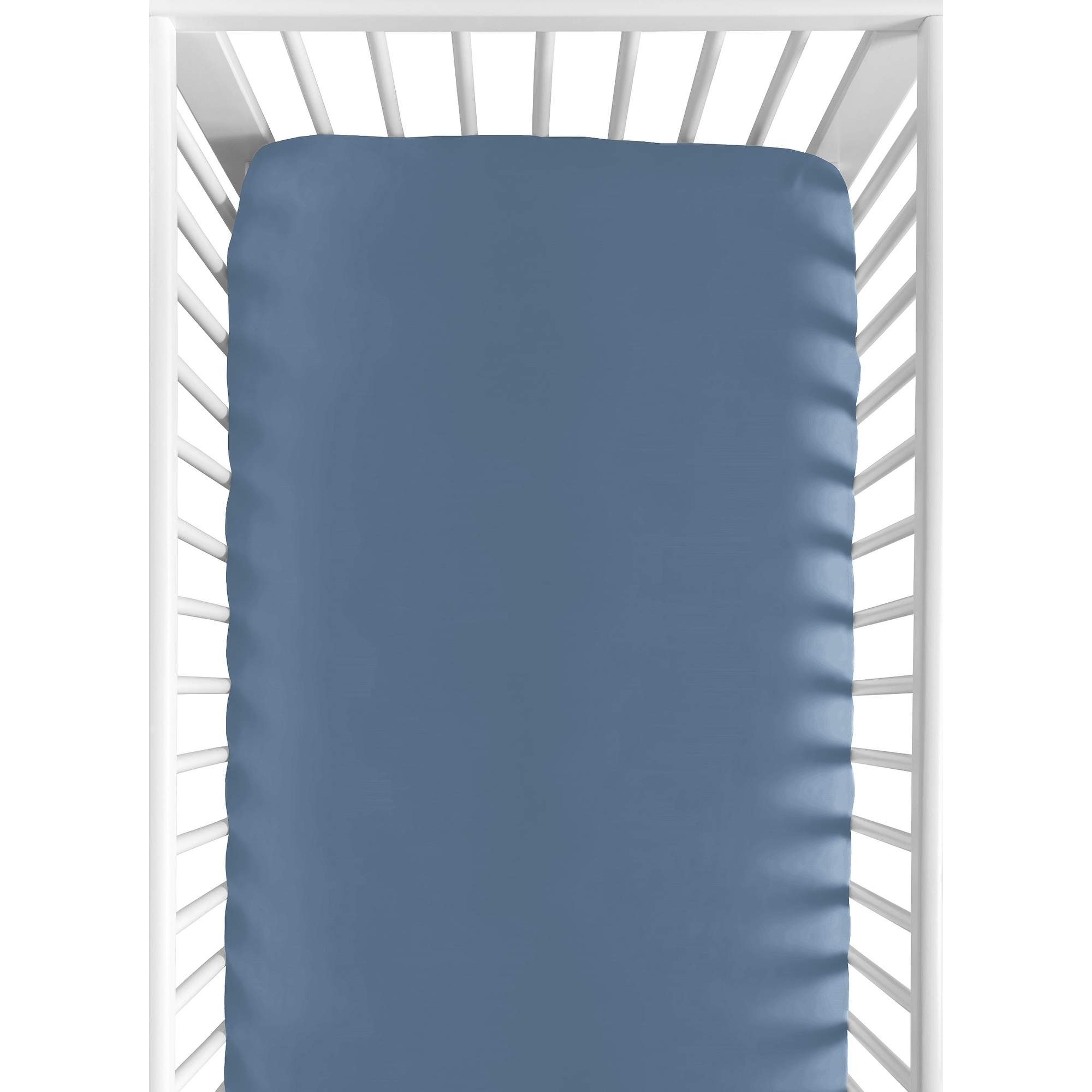 Sweet Jojo Designs Slate Blue Boy Fitted Crib Sheet Solid Steel for Sports Theme Watercolor Vintage Sport Themed Collection