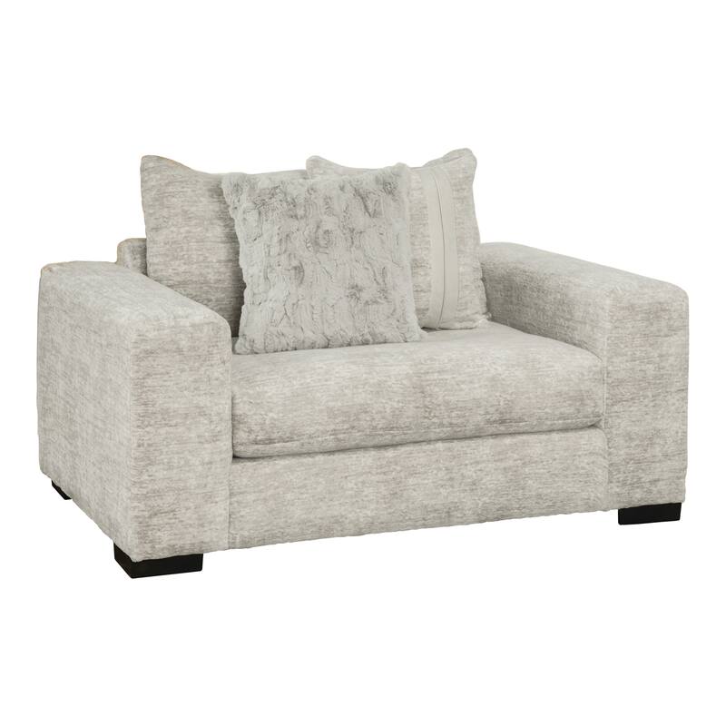 Furniture of America Rilsa USA Made 1-Seater Grey Upholstered Arm Chair with Pillows