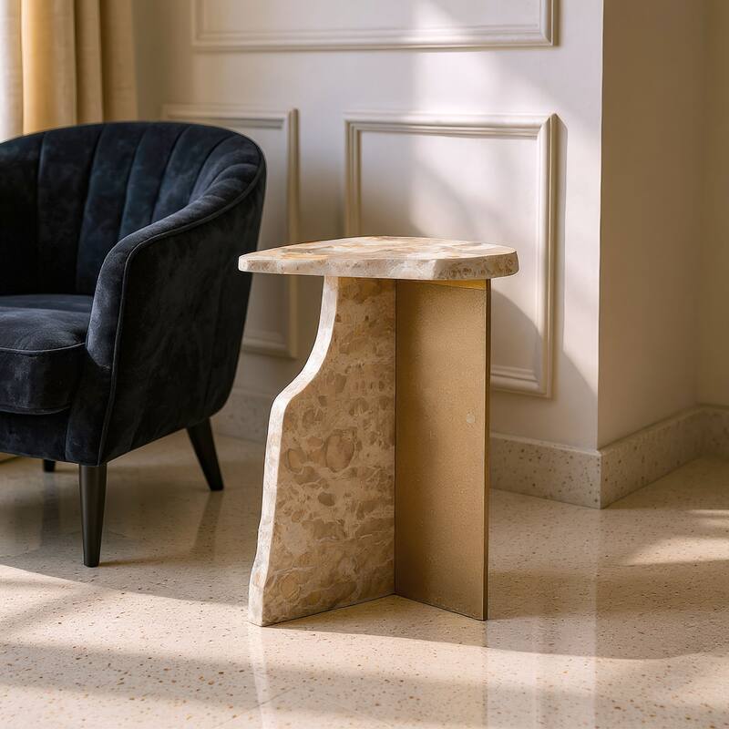 Surya Side Table Beige - Beige
