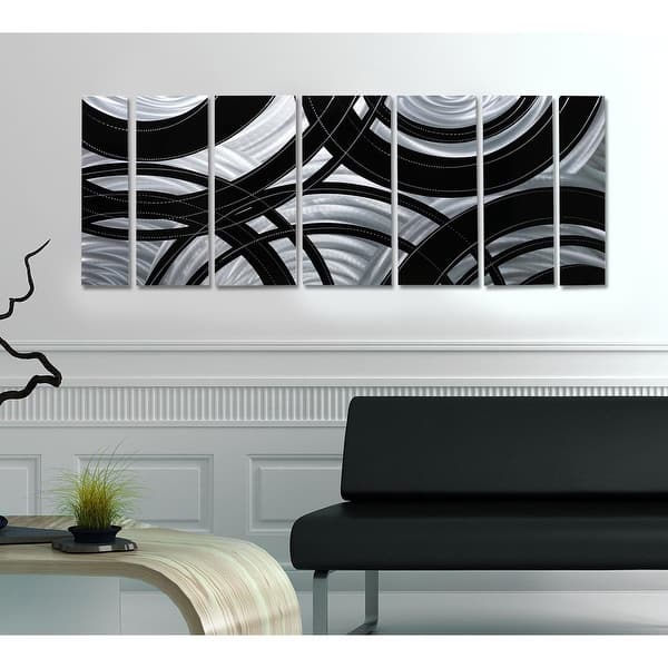 Shop Statements2000 Abstract Modern Metal Wall Art Panels Silver Black Decor By Jon Allen Crossroads Overstock 12447212