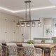 preview thumbnail 5 of 18, Kasy Modern 5-Light Linear Chandelier Textured Glass Unique Kitchen Island Light