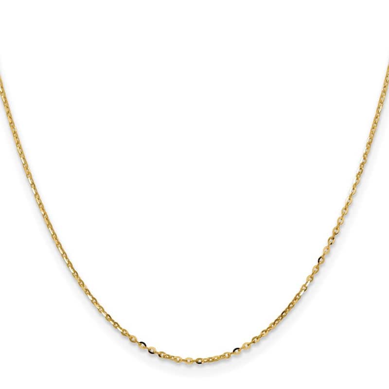 Curata Solid 18k Yellow Gold 1.5mm Diamond Cut Cable Chain Necklace (Lobster)