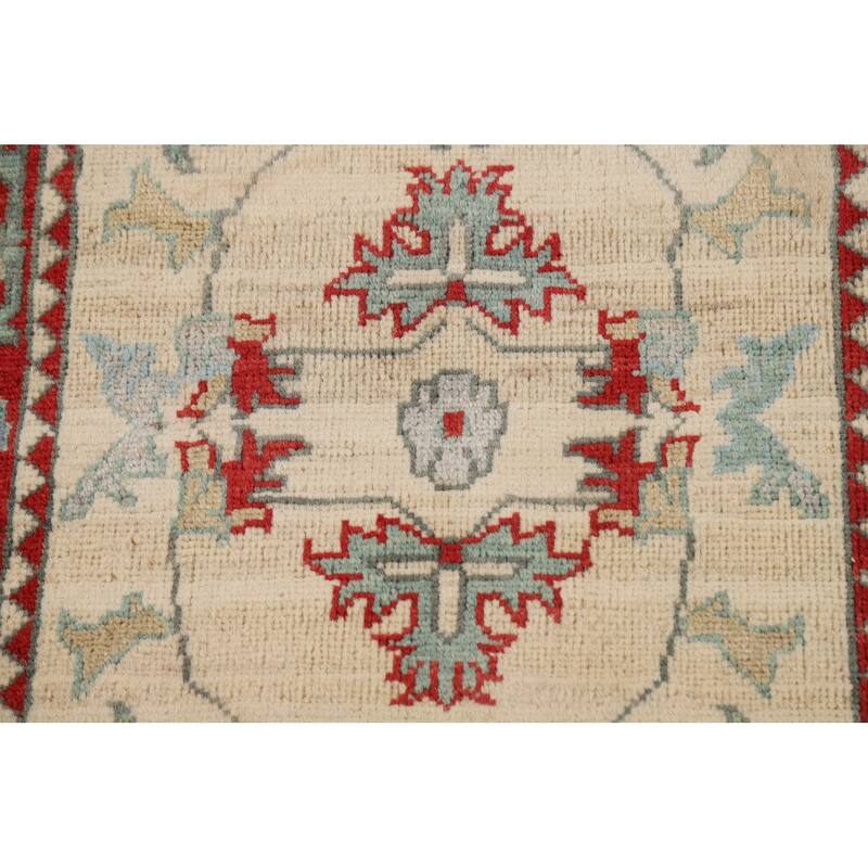 Geometric Kazak Accent Rug Handmade Wool Carpet - 2'0" x 3'0"
