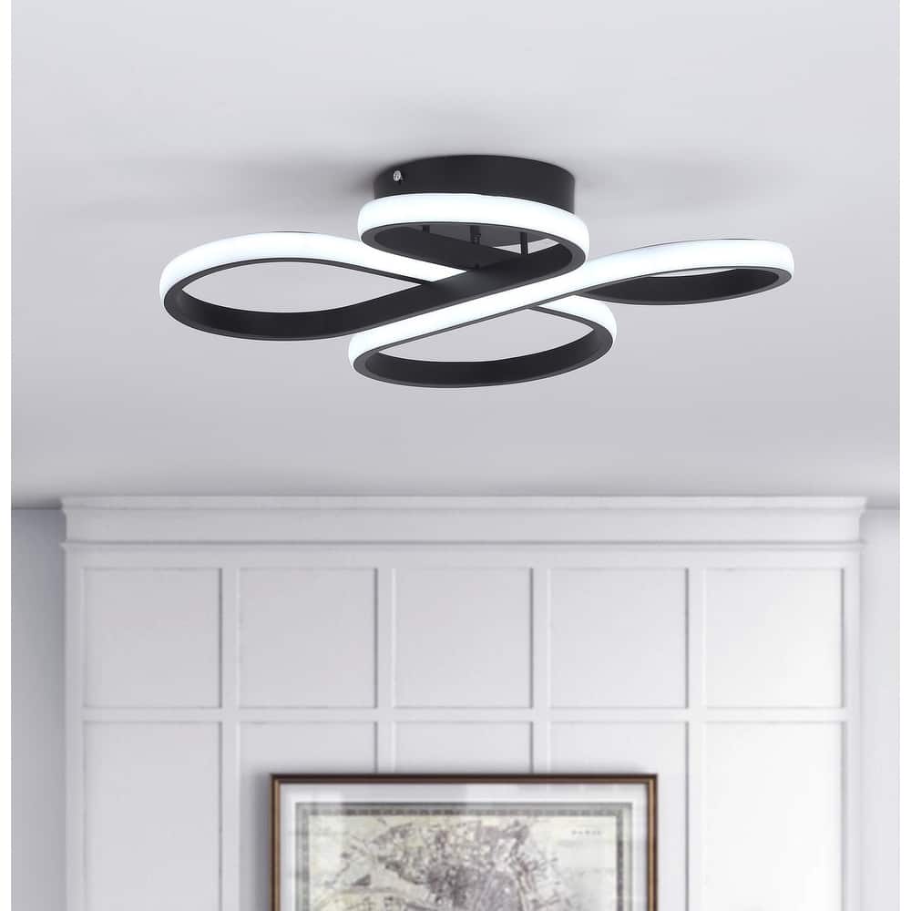 Modern 1-Light Concise Linear Design LED Flush Mount Lamp