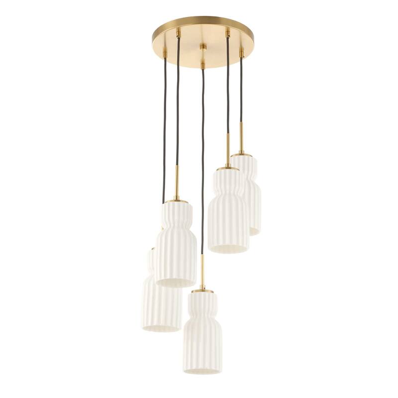 Uttermost Vanier 5 Light Cluster Pendant - 14"W x 14"D x 9.625"H
