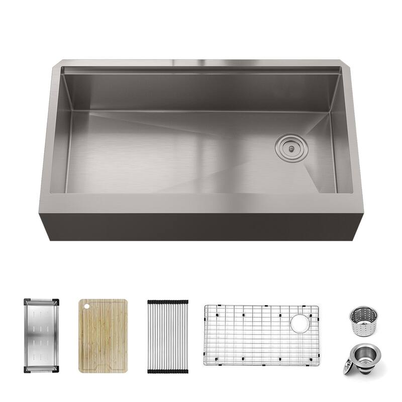 Sinber Farmhouse Apron Single Bowl 304 Stainless Steel Kitchen Sink