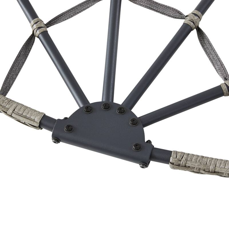 Outdoor Foldable PE Wicker Hanging Egg Chair with Cushion