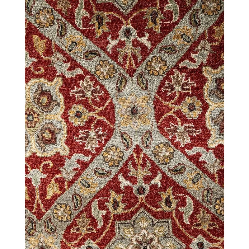 Ikat One-of-a-Kind Hand-Knotted Area Rug - Red, 6' 8" x 9' 8" - 6' 8" x 9' 8"