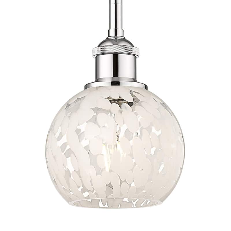 Innovations Lighting 616-1S 8 6 White Mouchette Pendant White - Polished Chrome