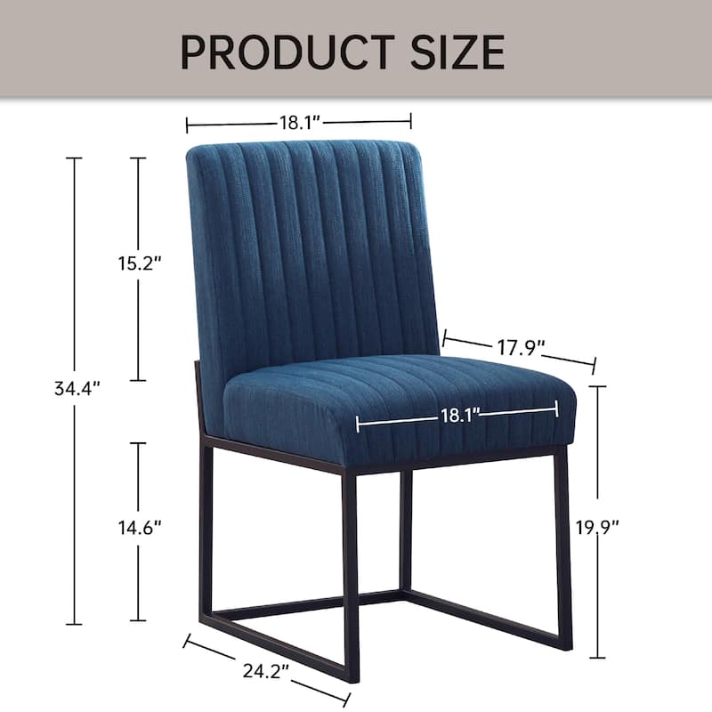 Mid Century Modern Dining Chair with Black Metal Legs