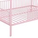 preview thumbnail 10 of 15, Contemporary Mordern Design Full Size House Platform Bed,Solid Metal Bed with Trundle,Semi-Enclosed Fence