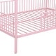 preview thumbnail 7 of 13, Pink Full Size Metal House Bed with Fence, Kids Bed with Trundle