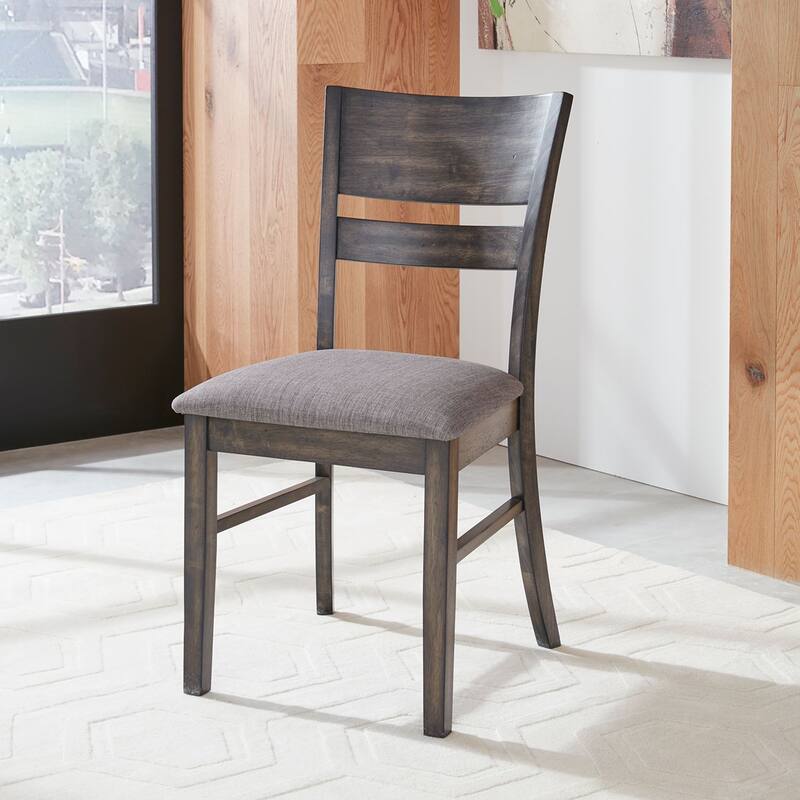 Anglewood Dark Umber Slat Back Upholstered Side Chair (Set of 2) - Dark Umber