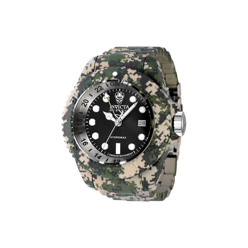 Invicta Men's 40462 Reserve Quartz 3 Hand Black Dial Watch