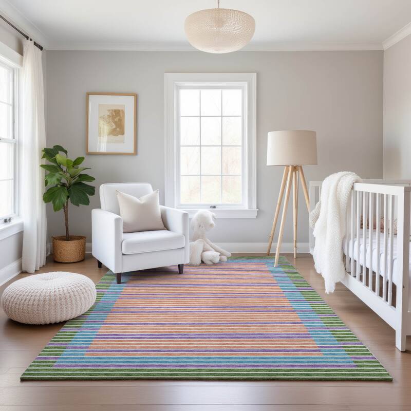 Premium Washable Super Soft Border Geo Mayfield Rug